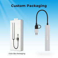Hub USB 3.0 5-Port dari Aluminium Alloy dengan Kecepatan 5Gbps, Adaptor Ethernet RJ45 3-Port, Antarmuka Tipe-C, Tersedia
