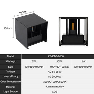 Usine directe Hôtel Village décoration intérieure extérieure haut et bas 6w 10w noir aluminium mur LED lumière - Product Image 4
