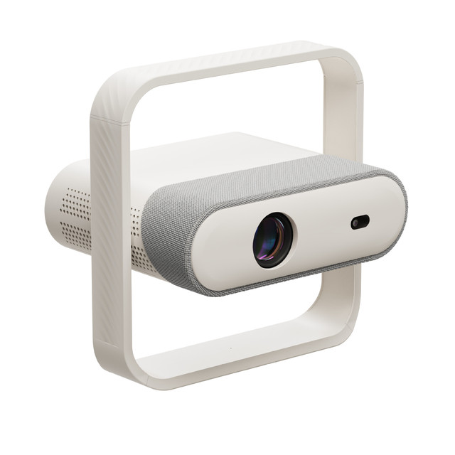 Smart Projector 360 Degree Rotation No Tripod Needed Auto Keystone Correction ToF Focus WiFi 6 Movie Projector for Ceiling