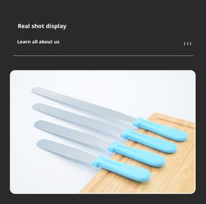 Espátula para crema, cuchillo dentado para cortar <span class=keywords><strong>pan</strong></span> de acero inoxidable, cuchillo para desmoldar pasteles, cuchillo para besar, herramienta de acabado para hornear - Product Image 3