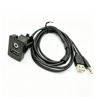 Câble d'extension USB AUX pour voiture, prise de panneau intégrée pour Toyota Corolla Camry Highlander RAV4 Levin, modification audio