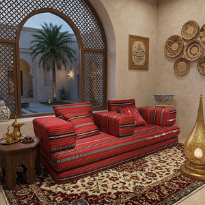 Divano Comprimibile in Tessuto Stile Etnico Retrò, Adatto per Piccoli Soggiorni, Letto Pieghevole Stile Vintage, Morbido come una Nuvola - Product Image 2