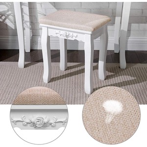 Coiffeuse moderne en bois avec miroir sur pied et tabouret Nouvelle arrivée Meubles de <span class=keywords><strong>chambre</strong></span> ou d'appartement pour filles - Product Image 4