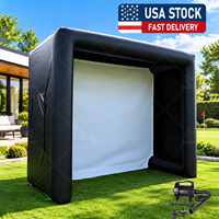 Tente de simulateur de golf gonflable en PVC, portable, pour l'intérieur et l'extérieur, avec écran de projection pour l'entraînement au golf à domicile