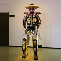 Costume de robot LED avec EVA à motifs, tenue de mascotte à lumière RGB réglable pour spectacle commercial ou événementiel