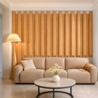 Panneau mural extérieur en WPC co-extrudé, imperméable, revêtement composite bois-plastique, bardage cannelé, matériau pour jardin et villa
