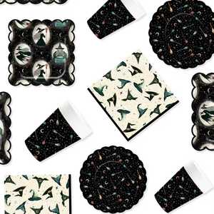 DAMAI Halloween Party Supplies Halloween Paper Plates Napkins Party Disposable Tableware Set Birthday Favor for Halloween Party - Product Image 2