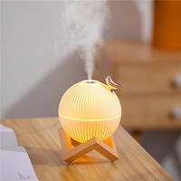 Humidificateur d'air pliable portable 330ML Humidificateur de lune 3D Mini Cooper Round Lake Humidificateurs Usb avec lumière LED pour décoration