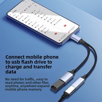 Câble USB Type-C Type-A femelle avec port OTG pour le chargement et le transfert de données pour claviers externes, souris, cartes de capture, clés USB