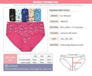 Sous-vêtements Yun Meng Ni, nouveau style, tailles 2XL/3XL/4XL, culottes hipster grandes tailles pour femmes, lingerie sexy - Product Image 2