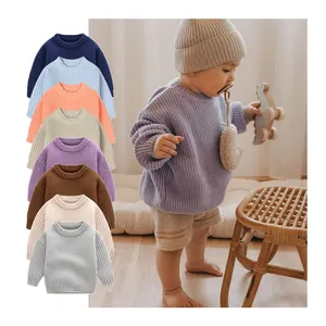 Fábrica Personalizado Atacado Pullover Chunky Knit Baby Sweater Infantil Boy Girl Unisex Child Jumper Newborn Toddler Sweater
