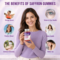 Gummies sans sucre saveur framboise à l'extrait de safran pour adultes – Soutien quotidien pour le sommeil, l'humeur et le bien-être (OEM/ODM)