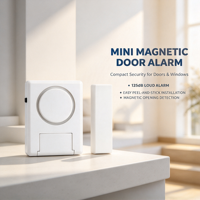 Alarm Pintu Jendela Magnetik Mini MEINOE 125dB Sensor Keamanan untuk Rumah Apartemen Toko