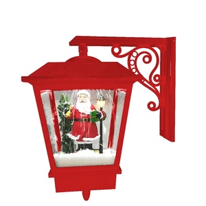 Lanterne murale LED musicale IP65 en forme de bonhomme de neige rouge pour Noël, décoration de vacances, vente en gros - Product Image 2
