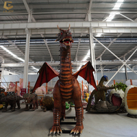 CCAD47 Zigong dragon de western rouge robotique dragon volant animatronique pour parc d'attractions