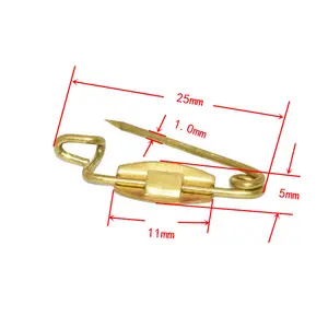 도매 저렴한 사용자 정의 금속 구리 골드 도금 작은 안전 핀 골드 도금 포장 안전 핀 대량 제조 업체