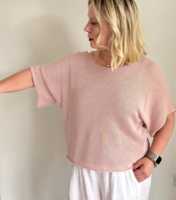 Pull en coton tricoté OEM ODM pour femme, léger, coupe ample, manches courtes, style décontracté, idéal pour les vacances G