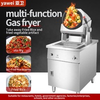 Machine à frire commerciale au gaz Yawei G36DAR, machine de cuisson intelligente, machine à sauter en tambour, appareils de cuisine