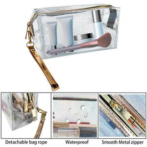 Neceser de PVC transparente con logotipo personalizado, bolsas de maquillaje de TPU transparente, bolsas de cosméticos holográficas para mujer con cremallera - Product Image 4