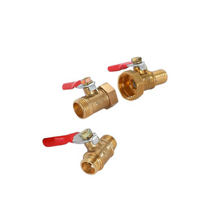Robinet à bille en laiton sur mesure 1/4 1/8 3/8 1/2 mâle avec levier <span class=keywords><strong>rouge</strong></span>, raccord de tuyauterie pour eau/gaz - Product Image 6