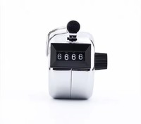 Compteur manuel numérique portable à 4 chiffres, compteur de paume mécanique, compteur de clics, compteur de nombres assorti