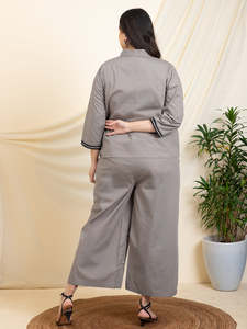 Women's Floral Ankle Length Shirt with <b>Trouser</b> Cord Set For Women Cotton Long Jumpsuits Western Dress for Women Stylish Design - Product Image 5