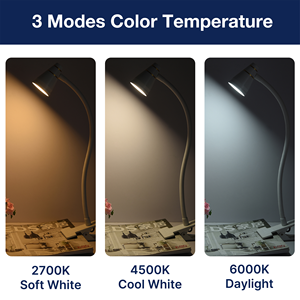 Đèn kẹp LED USB hiện đại, vận chuyển nhanh, thiết kế đơn giản, dùng cho khách sạn, học tập, nhà ở, bàn làm móng, bàn học, đèn đọc sách. - Product Image 2