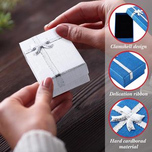 Set di Scatole Regalo per Gioielli, Contenitori in Cartone <span class=keywords><strong>con</strong></span> Fiocco per Anelli, Collane, Orecchini e Bracciali - Product Image 2