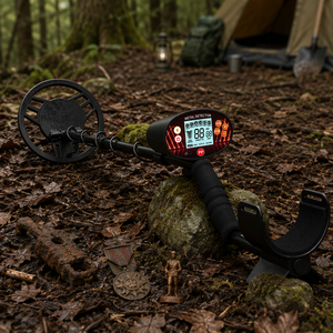 Détecteur de métaux professionnel, étanche IP68, bobine ronde, détecteur de pièces d'or pour adultes, camping, chasse au trésor en plein air, GT628G - Product Image 1