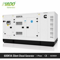Générateur Commercial d'Urgence 550Kva 600Kva 440kw 480kw 50Hz Résistant à l'Eau de Mer pour Bâtiments de Vacances