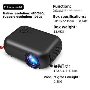 Mini vidéoprojecteur <span class=keywords><strong>LED</strong></span> CRT portable pour usage extérieur avec courte focale pour home cinéma et haut-parleurs intégrés - Product Image 5