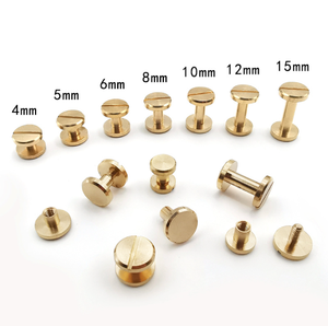 Tornillos Chicago de latón de 10x10x4mm para cinturones de cuero, tornillos macho y hembra de acero inoxidable para cinturones - Product Image 2