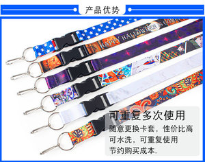 Custom Designer Eco-Friendly Fashionable <b>Polyester</b> Woven Thermal Transfer Printed Anime Breakaway <b>Lanyards</b> with Logo Keychain - Product Image 5