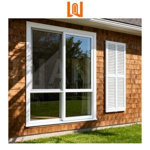 Fenêtre de maison design à coupure thermique fenêtres coulissantes en PVC <span class=keywords><strong>double</strong></span> <span class=keywords><strong>vitrage</strong></span> chambre à coucher insonorisée sécurité fenêtre en plastique - Product Image 3