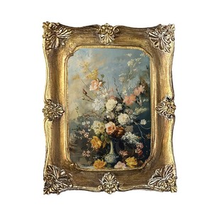 Cổ Đơn Giản Vàng Hình Bầu Dục <span class=keywords><strong>Baroque</strong></span> Hình Ảnh Khung Gỗ Và Kim Loại Khung Ảnh Cho Trang Trí Nội Thất Và Quà Tặng Được Làm Với Nhựa Thủy Tinh - Product Image 1