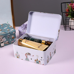 <b>Small</b> Tinplate <b>Storage</b> <b>Box</b> Metal Desktop Organizer With Lock Stackable Lid Multiple Patterns Decorative Gift <b>Box</b> - Product Image 3