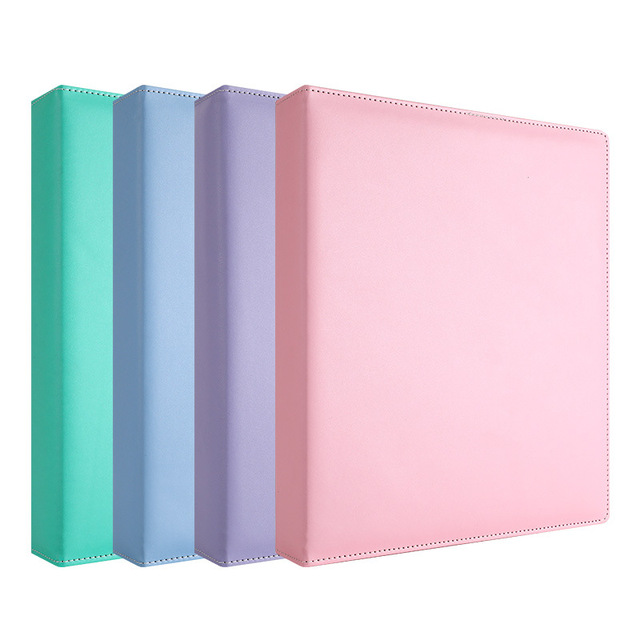 Leather Cover Collectible Trading Binders 3 Ring Album Journal with Plastic Sleeves for Trading Card Protection