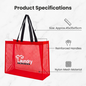 Le fabricant propose des sacs en maille de nylon écologiques et recyclables, des sacs fourre-tout portables colorés, impression de logo personnalisée, qualité cadeau. - Product Image 2