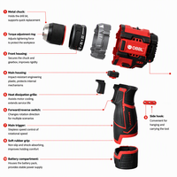 Perceuse-visseuse sans fil OBBL OB-7120 16,8 V Li-ion, mandrin 0,8 à 10 mm, 50 Nm (37 Ft Lb), 2000 tr/min, pour bois et métal, vente en gros