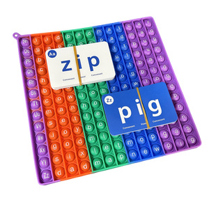 Vente <span class=keywords><strong>en</strong></span> gros 104 CVC Jeux de <span class=keywords><strong>mots</strong></span> à vue Pousser Bubble Board 52 Flashcards Alphabets Apprentissage Éducatif Silicone Pop Fidget Jouets - Product Image 5