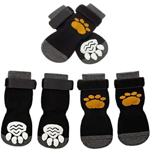 All Season Designer Custom Colorful Breathable Anti Slip Puppy Apparel Pet Cat Dog Cotton Shoes Socks With Paw Pattern Grip