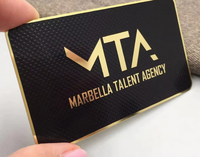 Tarjetas de Visita Metálicas Personalizadas para Grabado Láser, en Plata, Negro y Oro, con Código de Membresía, Nombre y Detalles de Visita