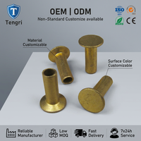Rivet de frein Tengri fabriqué à Shanghai, tête ronde en cuivre, finition brillante, classe 4.8 et 6.8, grade 1/4 po