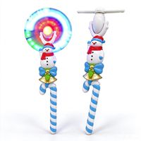 Bâton lumineux de Noël en forme de bonhomme de neige, à piles, avec LED clignotantes, idéal pour les cadeaux de Noël et les événements festifs.