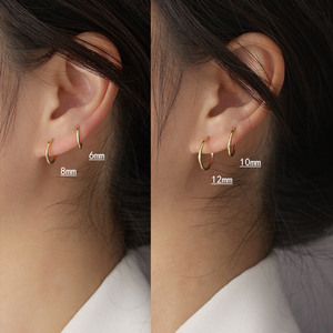 Anting-anting FUAMAY untuk tulang rawan 6mm 8mm 10mm 12mm, anting hidung untuk wanita, berlapis emas dan perak - Product Image 2