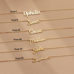 <span class=keywords><strong>Collier</strong></span> personnalisé avec nom XF Jewelry, pendentif en acier inoxydable avec lettre anglaise - Product Image 2