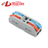 Connecteurs de fils LED de type ressort PCT-222 à 4 pôles 2-2, borniers 2 en 2 32A 20-8 AWG, connexion par vis, usage industriel