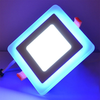 Plafonniers LED bicolores, garantie 3 ans, 12W, carrés, encastrés, pour supermarchés, écoles, 3000K, 4000K, 6500K