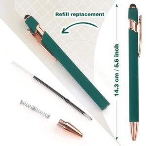 Cadeau d'entreprise promotionnel, stylo à bille de luxe avec logo gravé, 2 en 1, stylet capacitif multifonction, stylo à bille en métal - Product Image 4