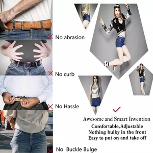 Cinturones de cintura de fuerza elástica invisibles sin problemas para niñas, cinturones de pantalones sin hebilla para mujeres y hombres, venta al por mayor - Product Image 4
